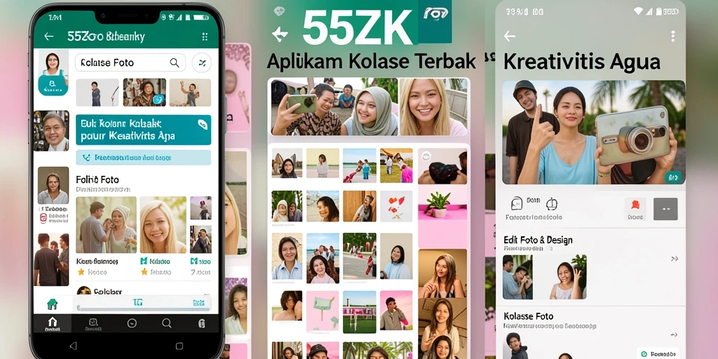 Antarmuka intuitif 555ZK untuk kolase foto yang menarik.