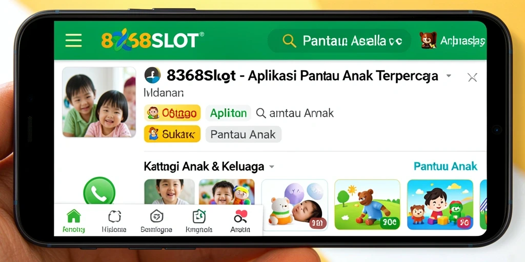 Tampilan antarmuka user-friendly dari 8368SLOT untuk pemantauan anak.