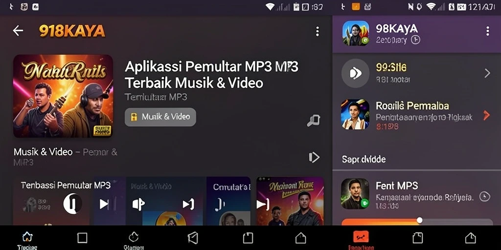 Tampilan antarmuka 918KAYA yang menarik dan fungsional sebagai Pemutar MP3.