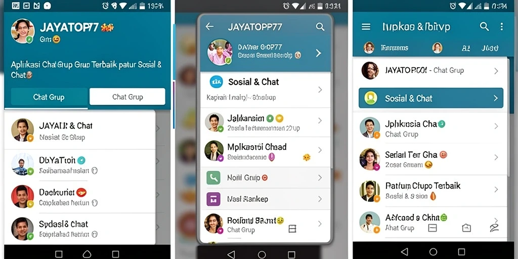 Antarmuka pengguna <strong>JAYATOP77</strong> yang menarik dan fungsional untuk chat grup.