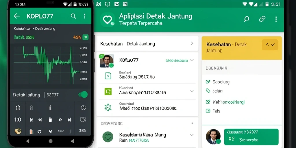 Tampilan antarmuka aplikasi KOPLO77 untuk detak jantung.