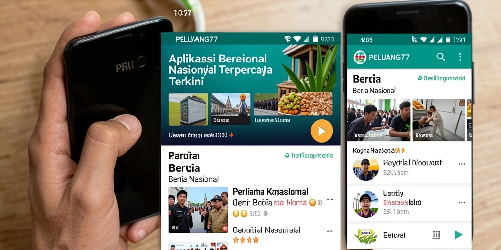 Antarmuka aplikasi PELUANG77 menunjukkan berita terkini dan terpercaya.