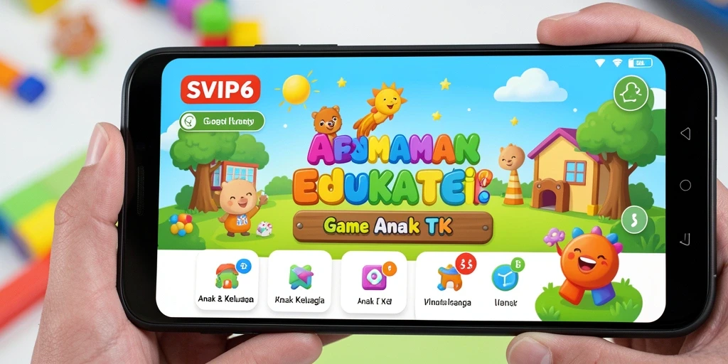 Tampilan antarmuka SVIP6 yang ceria dan interaktif untuk anak-anak.