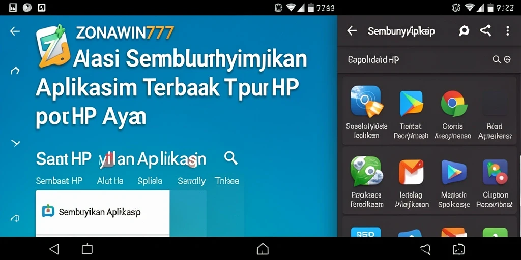 Antarmuka pengguna ZONAWIN777 dalam menyembunyikan aplikasi.